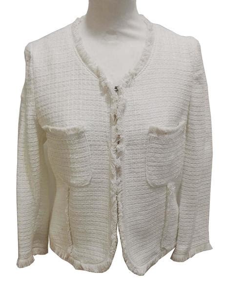 chaqueta chanel blanco y negro|Chaquetas Chanel Blanco talla 36 FR de en Algodón .